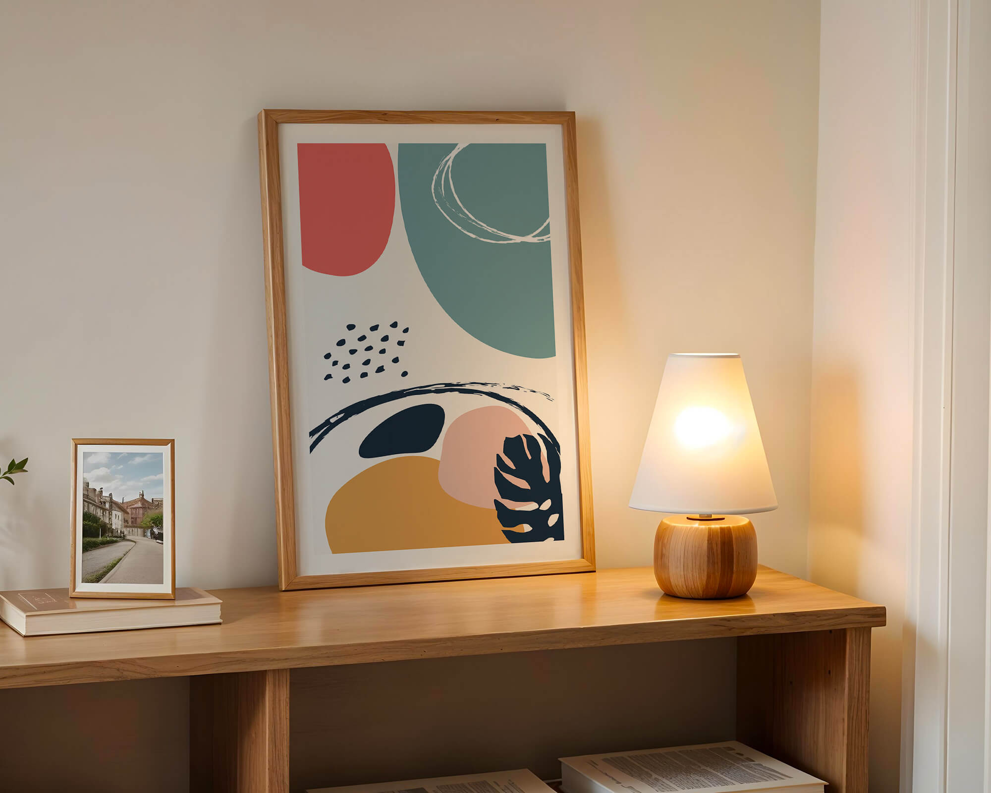 Abstract shapes and colors in modern art design