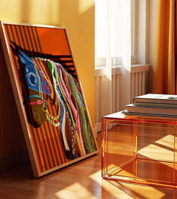 Colorful abstract horse art with intricate patterns