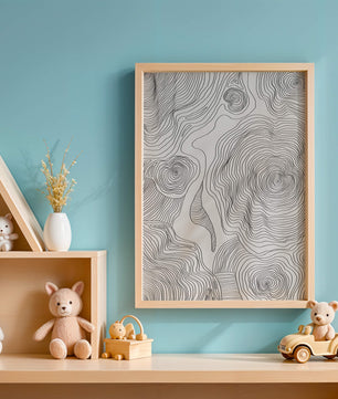 Art linéaire topographique abstrait avec des motifs tourbillonnants