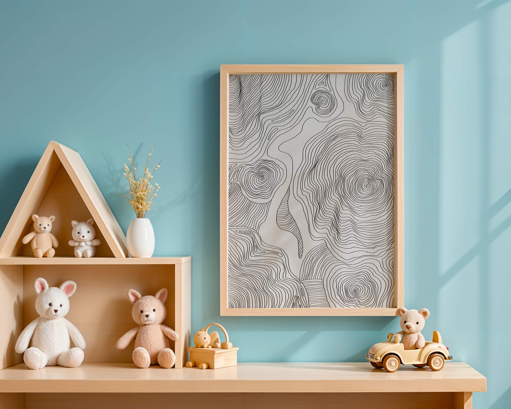 Art linéaire topographique abstrait avec des motifs tourbillonnants