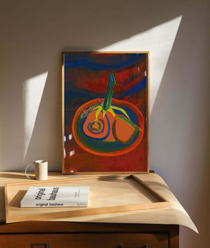 Pintura abstracta con colores vibrantes y un diseño audaz