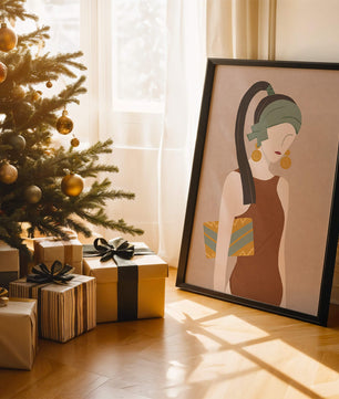 Femme élégante avec accessoires à la mode dans un style art moderne
