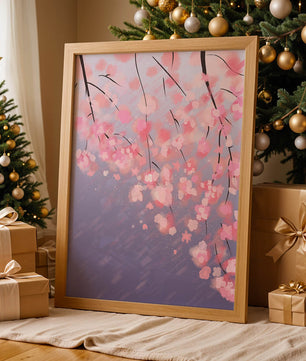 Beautiful cherry blossoms with artistic watercolor effect
