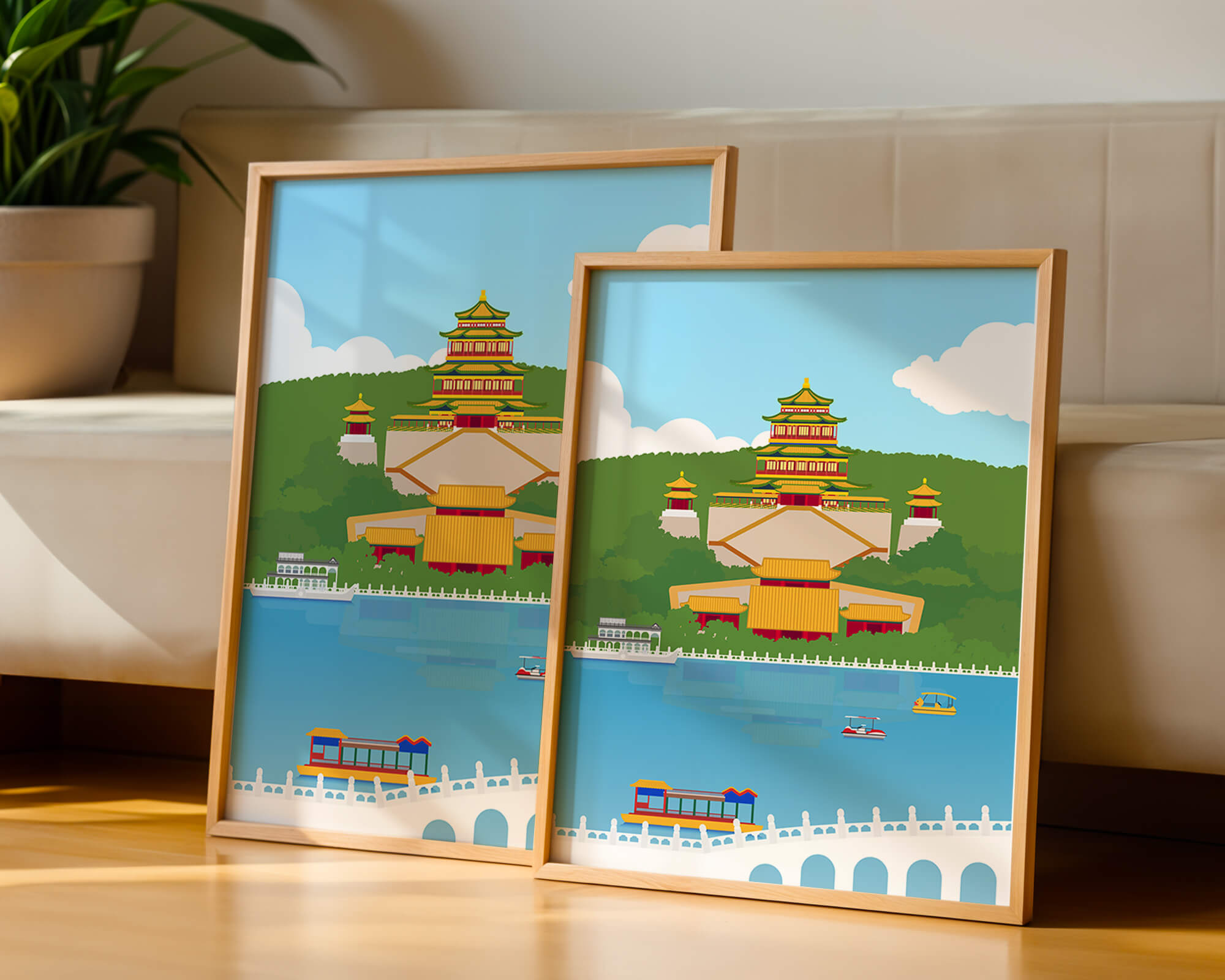 Traditional Chinese architecture by a serene lake