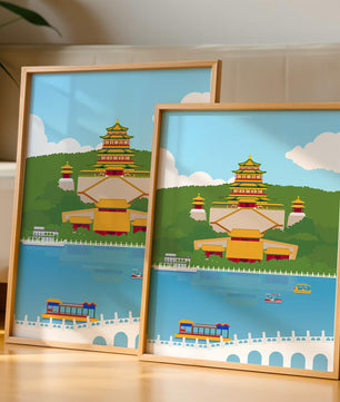Traditional Chinese architecture by a serene lake