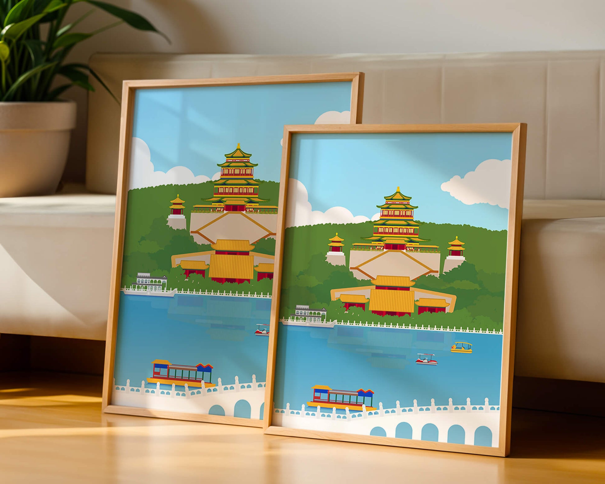 Traditional Chinese architecture by a serene lake