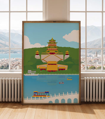 Traditional Chinese architecture by a serene lake
