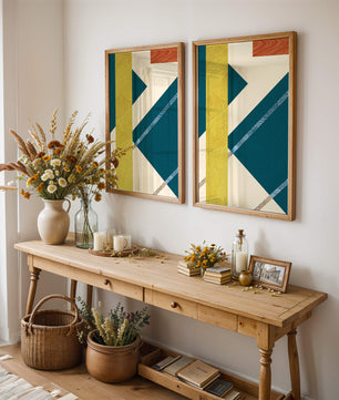 Abstract Geometric Composition with Bold Colors and Textures - Mi tienda