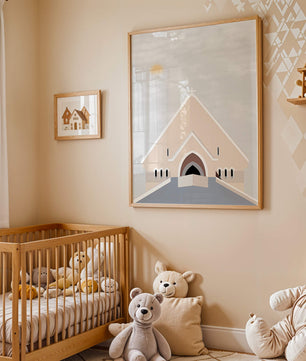 Minimalist Church Architecture with Soft Sunrise - Mi tienda