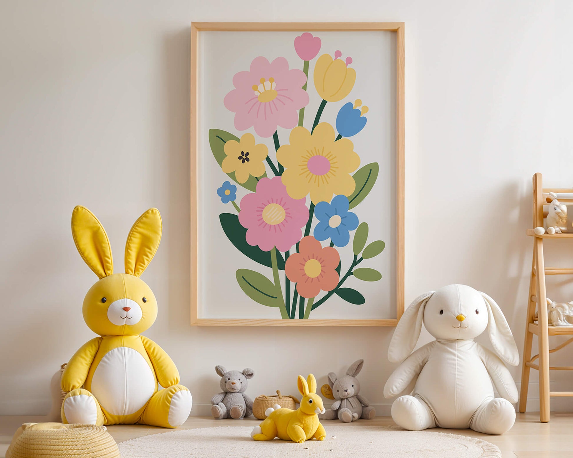 Ramo ilustrado de flores coloridas