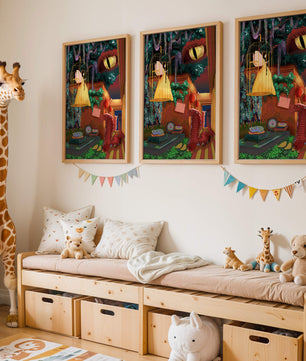 Jardín encantado con hada, serpiente y elementos misteriosos