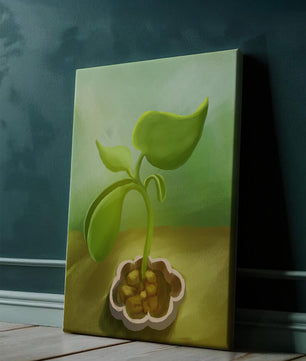 Young Green Plant Emerging from the Soil