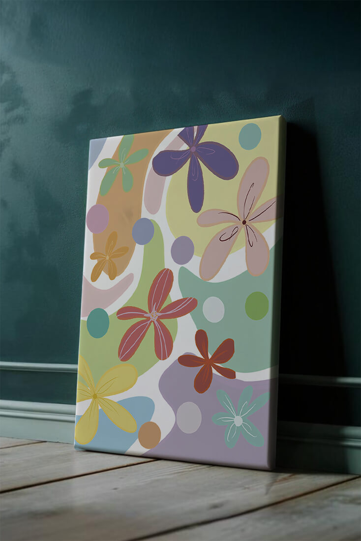 Motif floral abstrait coloré