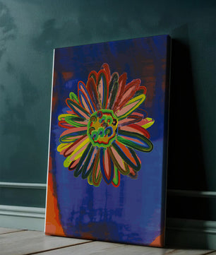 Arte floral abstracto colorido con pinceladas dinámicas