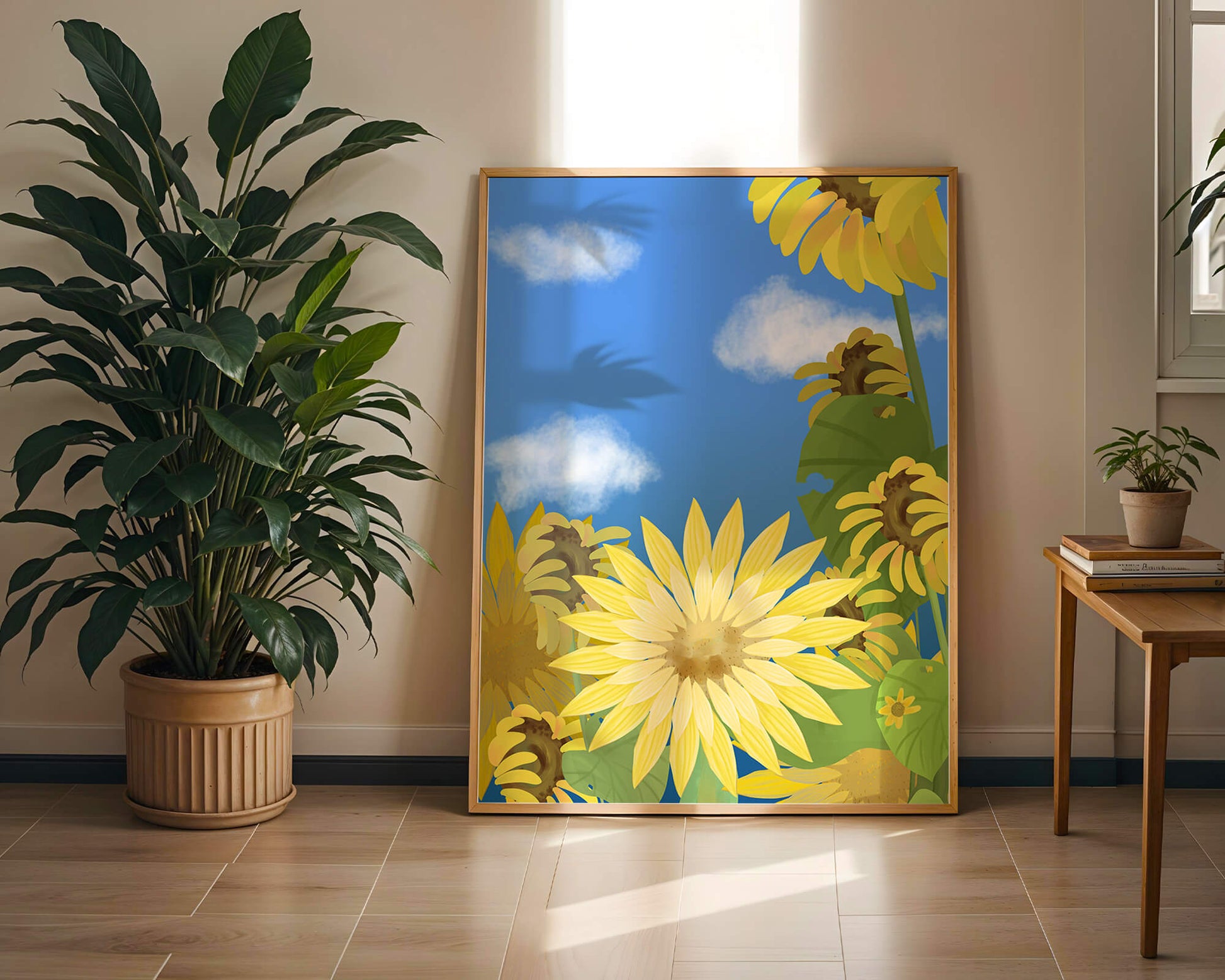 Sunny Sunflowers Against a Bright Blue Sky