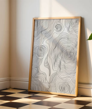 Art linéaire topographique abstrait avec des motifs tourbillonnants