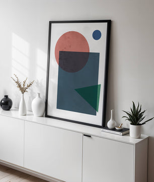 Geometric Abstract Art with Overlapping Shapes in Soft Colors - Mi tienda