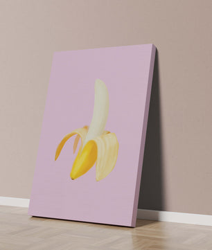 Open banana with purple background for vibrant decoration