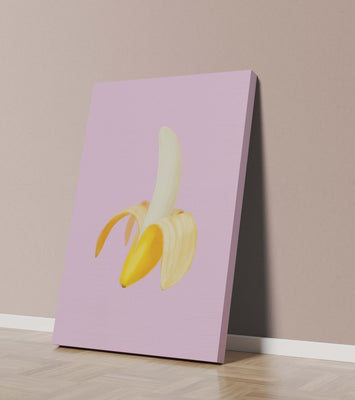 Open banana with purple background for vibrant decoration