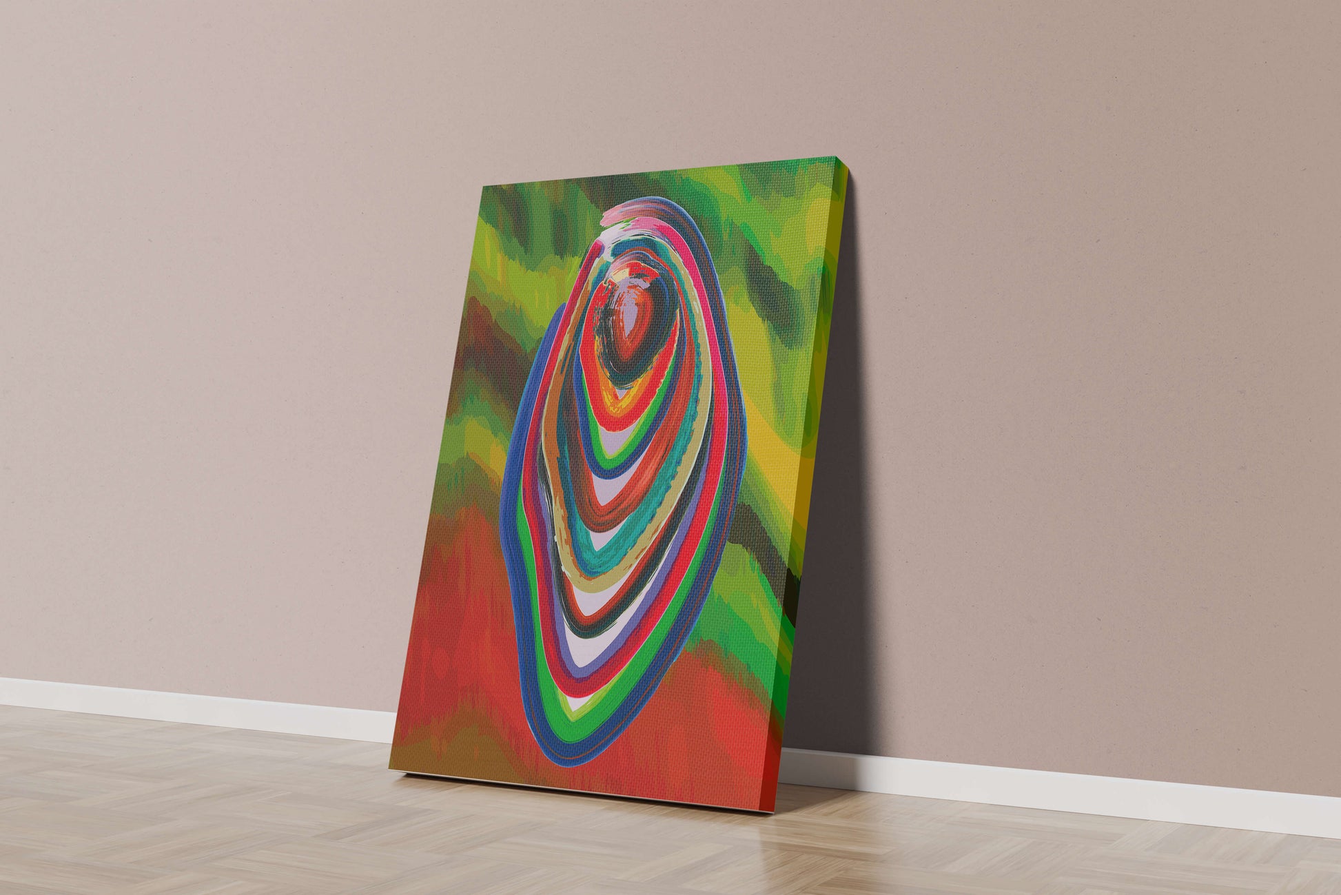 Abstract multicolored swirl with vibrant brush strokes