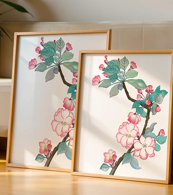 Elegant floral watercolor illustration with cherry blossom