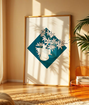 Modern Floral Design with Geometric Elements
