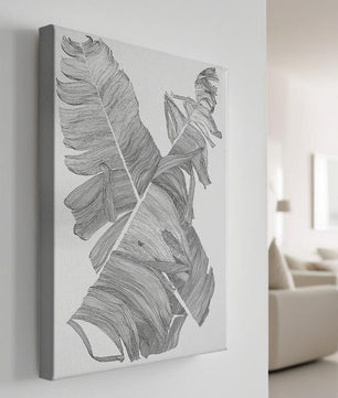 Ilustración abstracta monocromática de hojas superpuestas