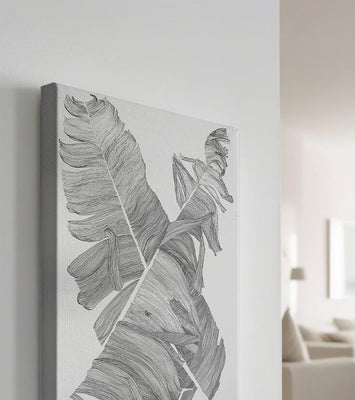 Monochrome Abstract Illustration of Overlapping Leaves