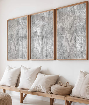 Art linéaire topographique abstrait avec des motifs tourbillonnants