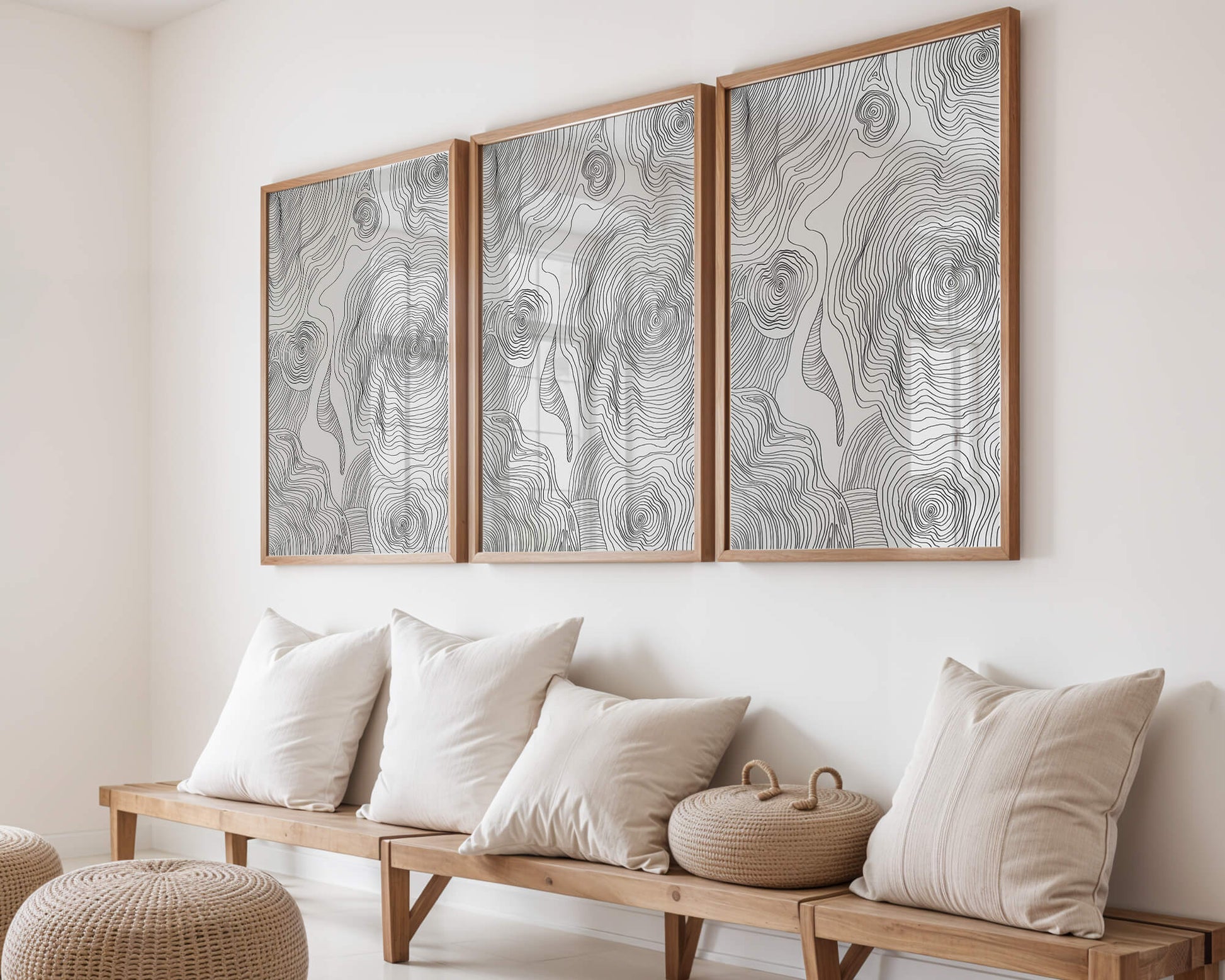 Art linéaire topographique abstrait avec des motifs tourbillonnants