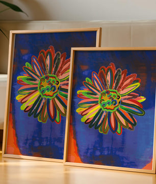 Arte floral abstracto colorido con pinceladas dinámicas