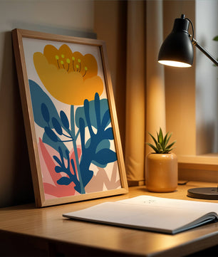 Illustration florale abstraite colorée au design botanique moderne