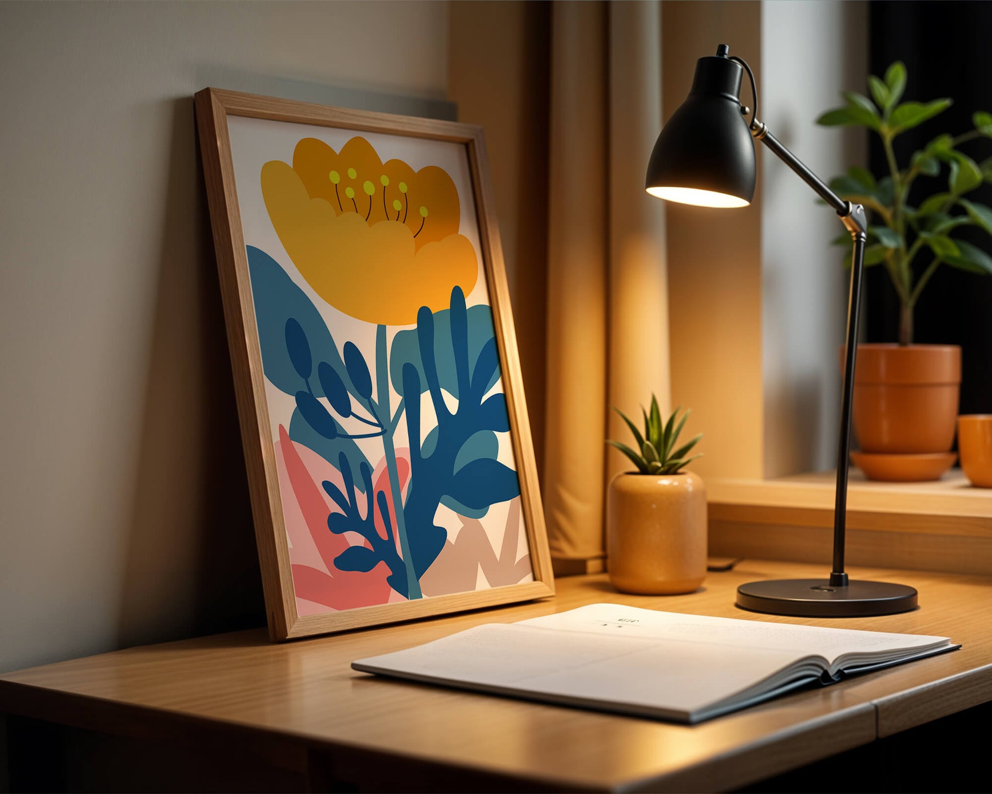 Illustration florale abstraite colorée au design botanique moderne