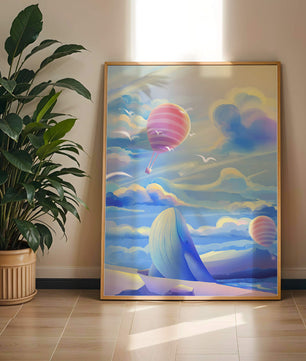 Majestic Whale and Hot Air Balloon in a Dreamy Sky - Mi tienda