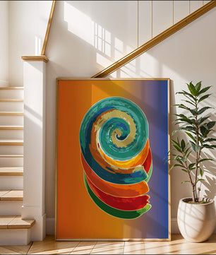 Bunte Spirale abstrakte Kunst mit lebendigem Farbverlauf Hintergrund