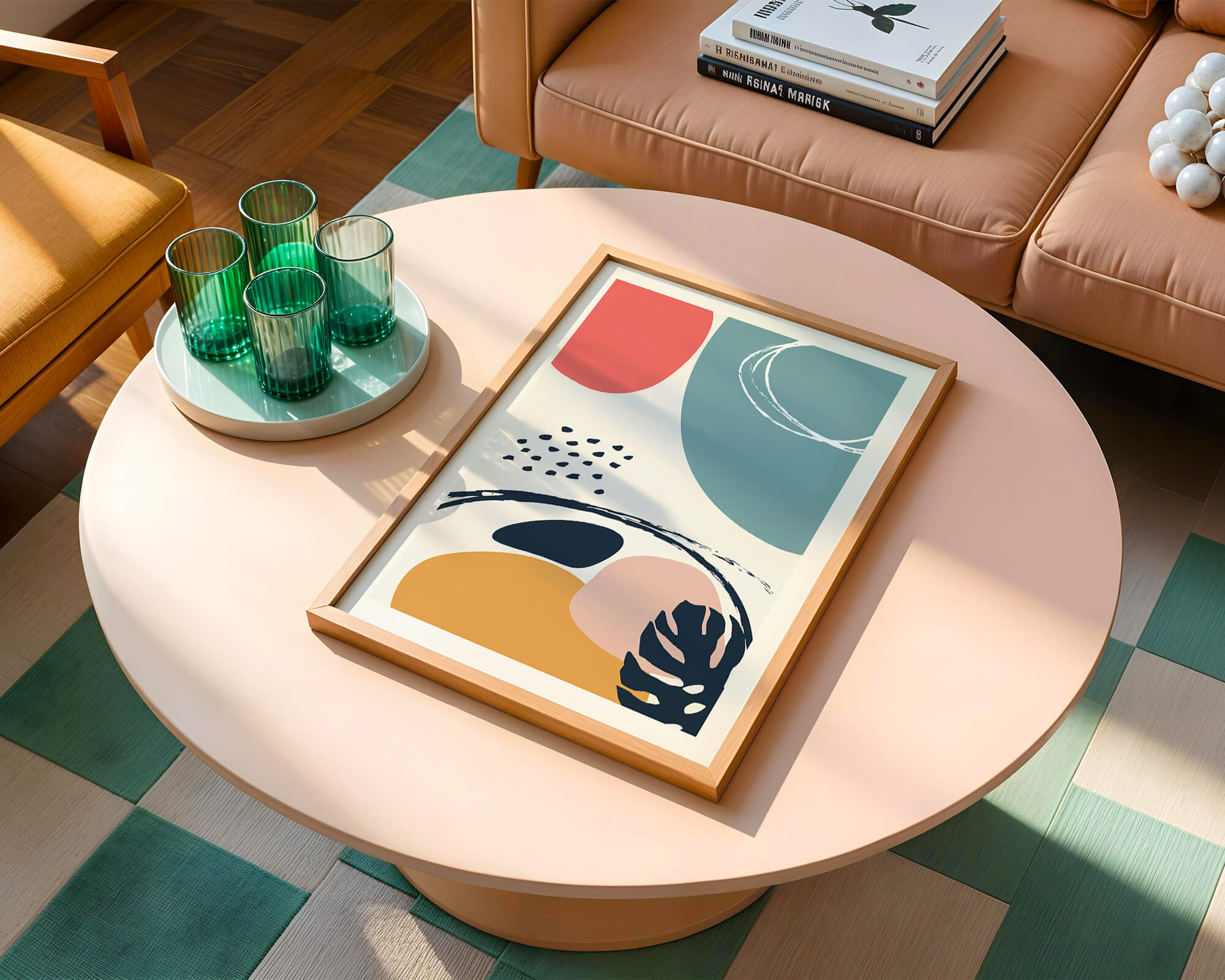 Abstract shapes and colors in modern art design