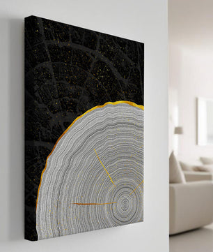 Abstract Wood Grain Pattern with Gold Accents on Black Background - Mi tienda