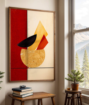 Abstract Geometric Composition with Bold Colors and Textures - Mi tienda