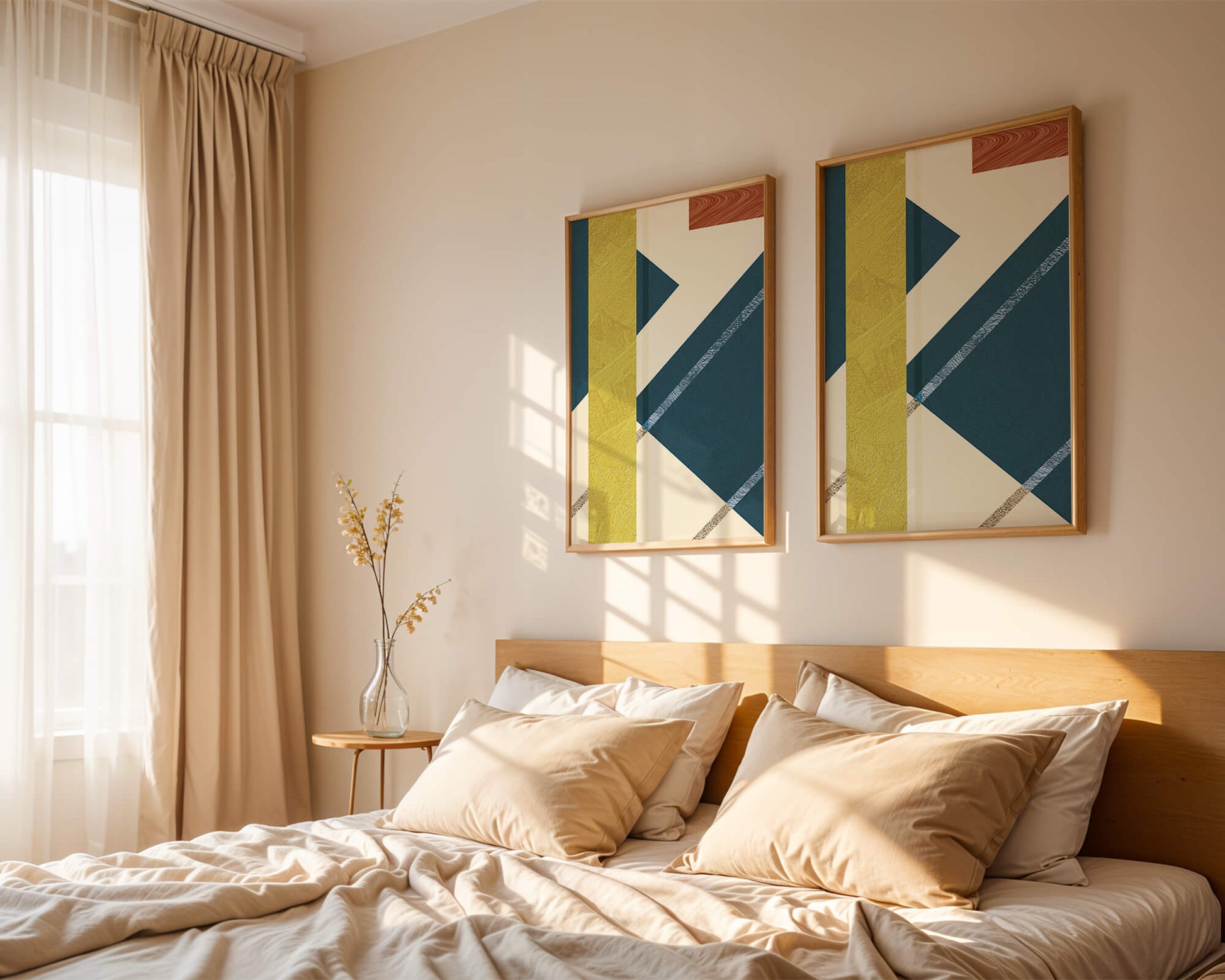 Contemporary abstract geometric art with vibrant colors