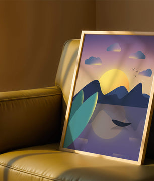 Coucher de soleil serein sur les montagnes avec reflet tranquille sur le lac