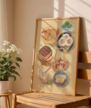 Illustration colorée de la cuisine chinoise avec divers plats