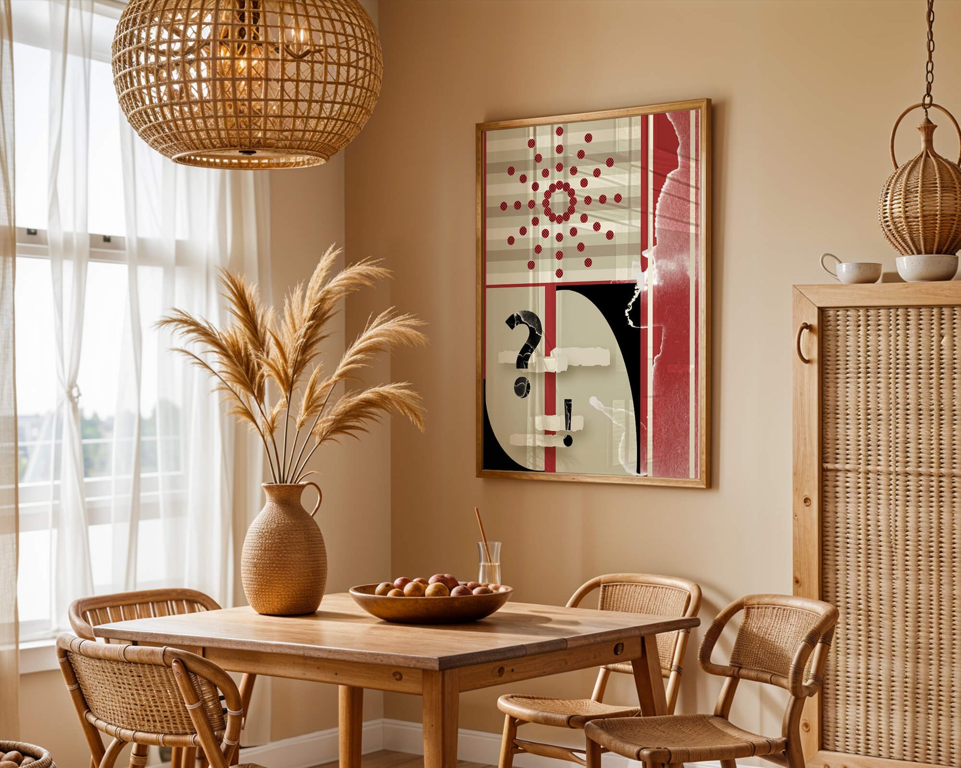 Design géométrique abstrait avec des éléments rétro et des symboles audacieux