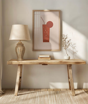 Minimalist Illustration of a Chocolate Drink with Straw and Window Background - Mi tienda
