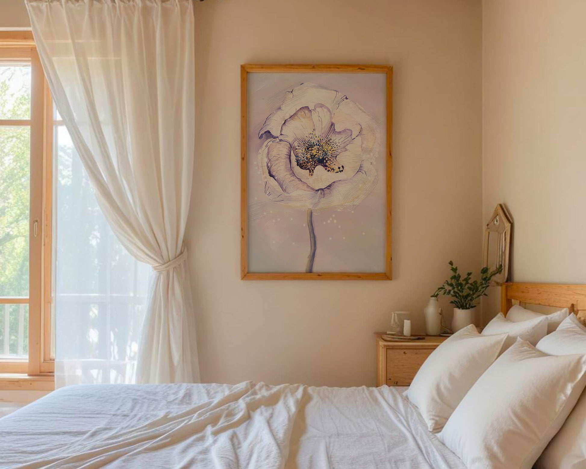 Elegant watercolor flower illustration with delicate pastel tones