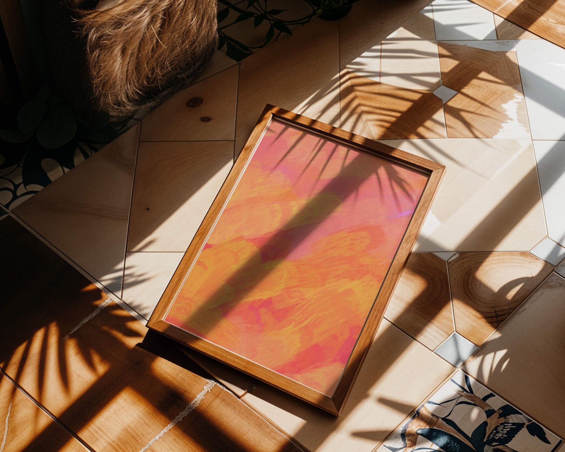 Abstract Warm Toned Brushstroke Art