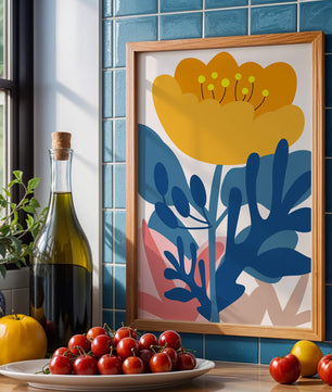 Illustration florale abstraite colorée au design botanique moderne
