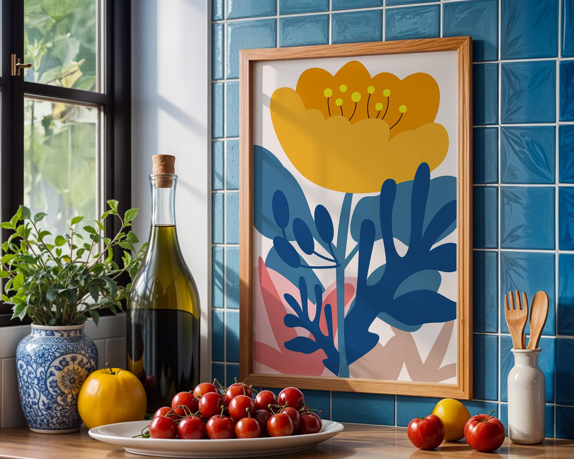Illustration florale abstraite colorée au design botanique moderne