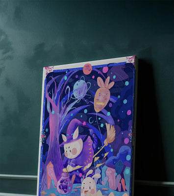 Whimsical zodiac scorpio scene with a magical theme