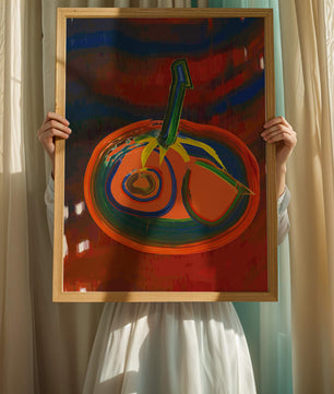 Pintura abstracta con colores vibrantes y un diseño audaz
