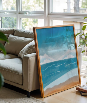 Calming Ocean Shoreline with Blue Sky and Gentle Waves